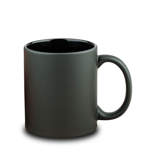 Чашка з Вашим принтом хамелеон чорна всередині FULL BLACK (6838)