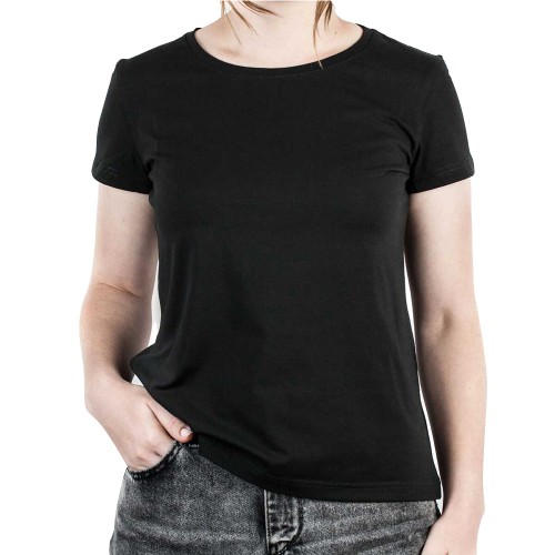 Футболка жіноча з Вашим принтом чорна бавовна (8033) 